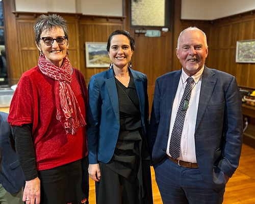 Rose Luxford, Mrs Nicol and Hamish Galloway