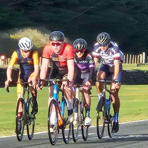 Sam Hughes contesting the Otago/Southland Road Cycling Champs