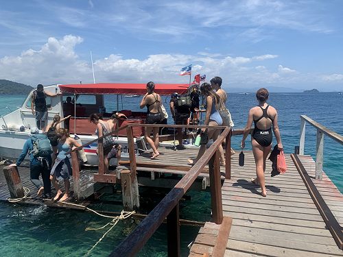 Snorkeling in Kota Kinabalu. R & R before our flight home.
