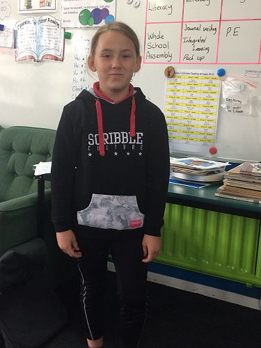 Maia in her book character costume