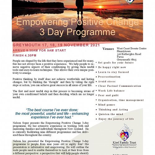 3 day Empowering Positive Change programme