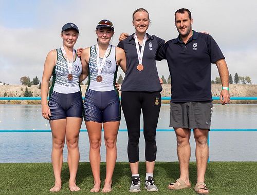 On the dias - bronze medalists
