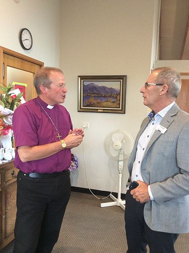 Bishop Steve in conversation with Lindsay Wright (Community Trust of Southland)