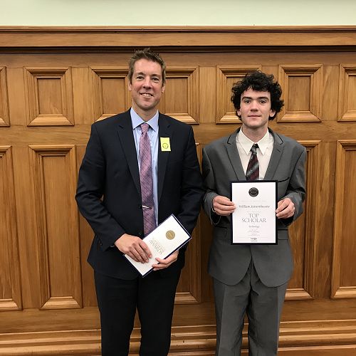 Mr Reddiex and William at Parliament.