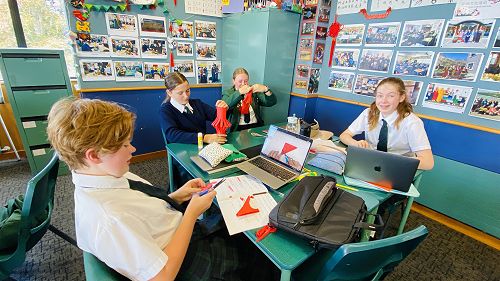 Year 9, making lanterns