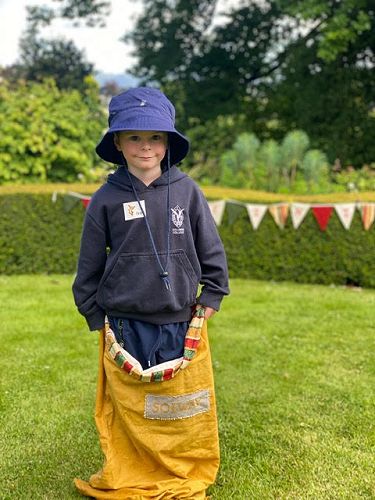 Ted in the Solway sack race