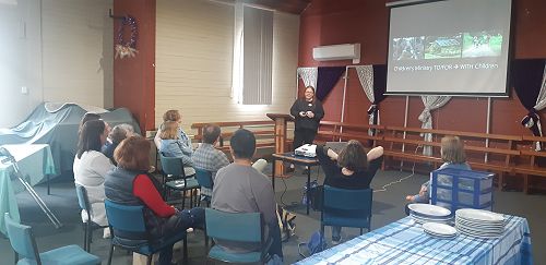 Diana Langdon presenting on the Theology of Accommodation