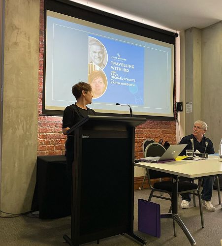 Karen Murdoch presenting "Travelling with IBD".