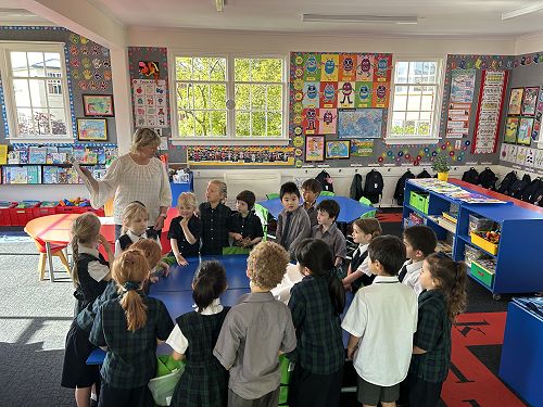 The class is very excited about their mystery trip