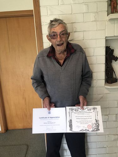 William Barnes, JP (Retired) receiving his certificate
