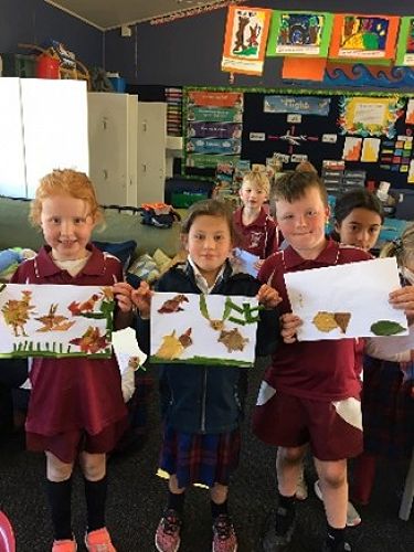 Using leaves to make art