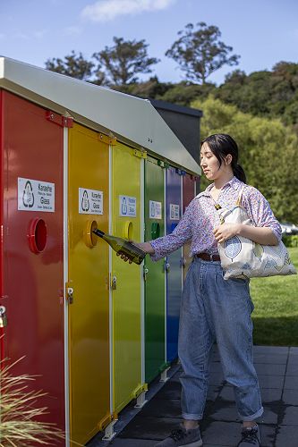 Rainbow facade, Castle St Recycling Hub