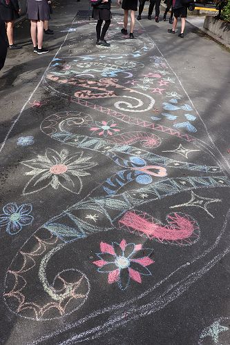 Students taking part in cultural diversity week.