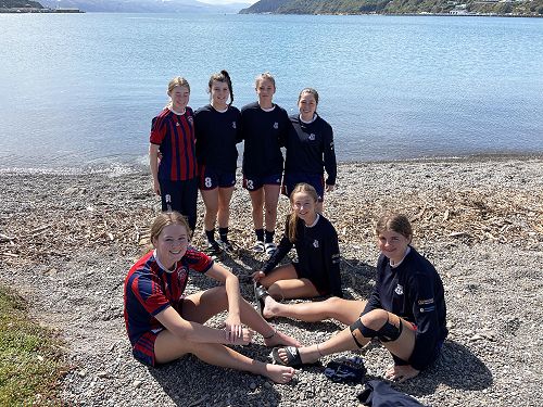 Year 13 futsal players at their final tournament, Wellington