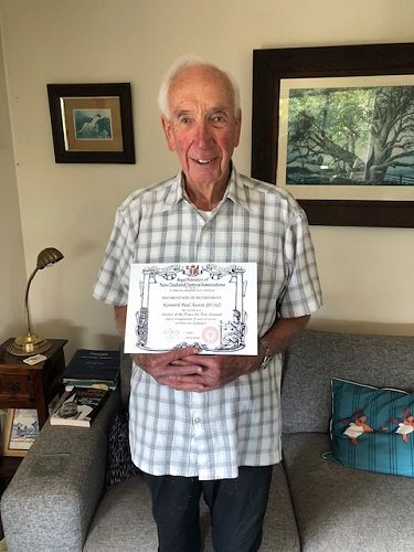 Ken Austin, JP (Retired) with his certificate