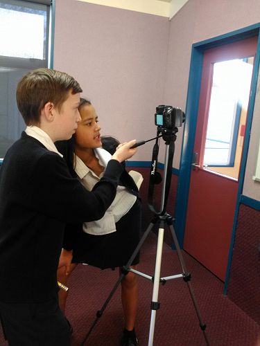 James Fee and Nikita Gapper recording their narrative.