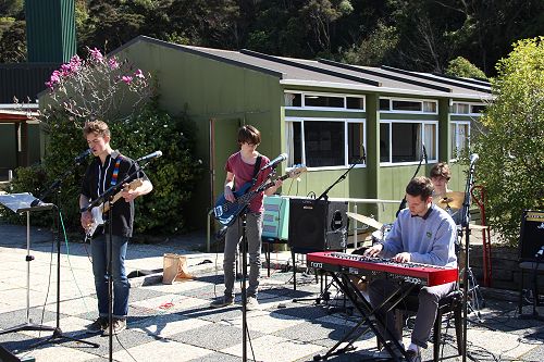 Outdoor Music Concert and Market Stalls