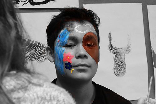 Mixing black and white with bright colours