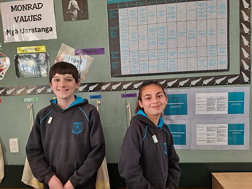 Lucas and Evana were really proud to receive their Monrad Values badges in Term 3