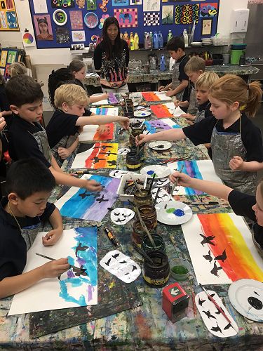 Students creating their masterpiece