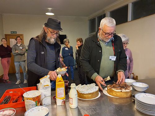 Dan and Steve check out the baking