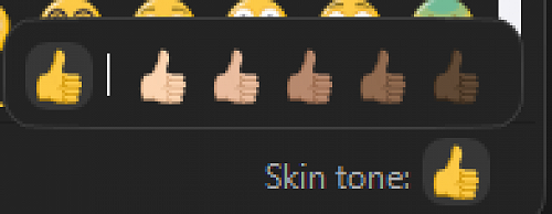 Desktop clients (only) can change the colour to skin tone