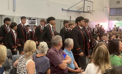 Year 13s led the Year 9s into their first school mass.