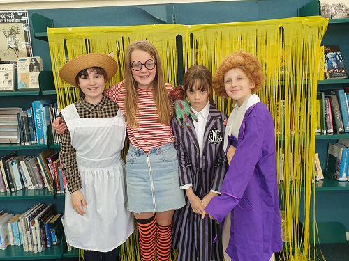 Students enjoying Fictional Character Dress Up Day