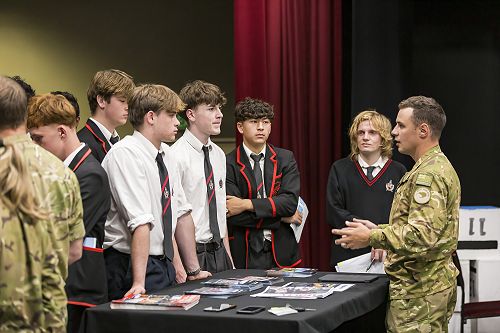 Defence Force personnel share career pathways with the Year 13s.