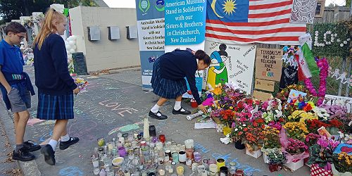 Student Leaders paying their respects at the mosque.