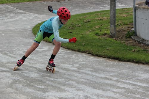 Nayland College student Luke Denton speed skating