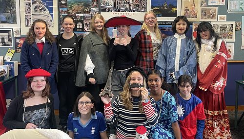 Ms Gardiner's whanau class in cultural clothing