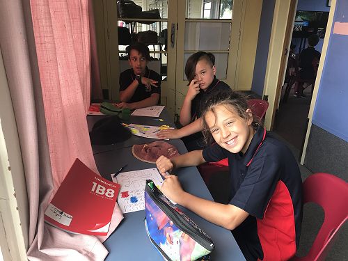 Jonah, Thomas and Lerome working hard in Inquiry.