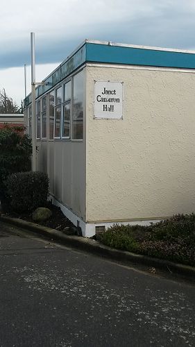 Look for the sign on the side of the hall