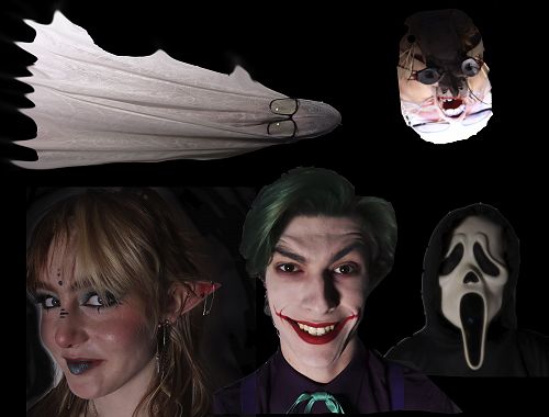 Senior photography students on Halloween day 2021