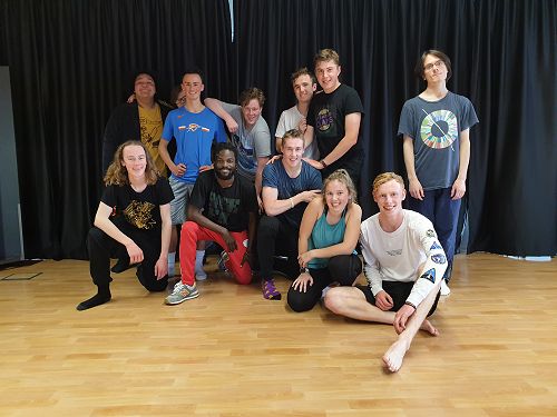 Antonio Bukhar with the Year 13 drama class