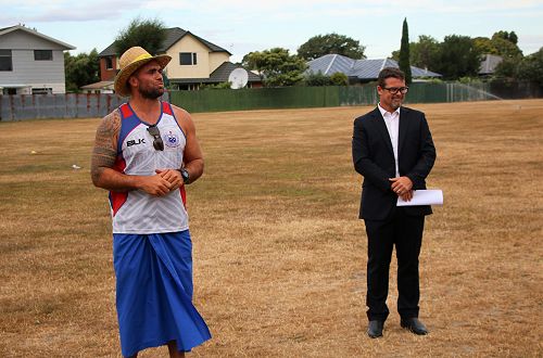 Johnny Leo'o and Principal Steve Hart