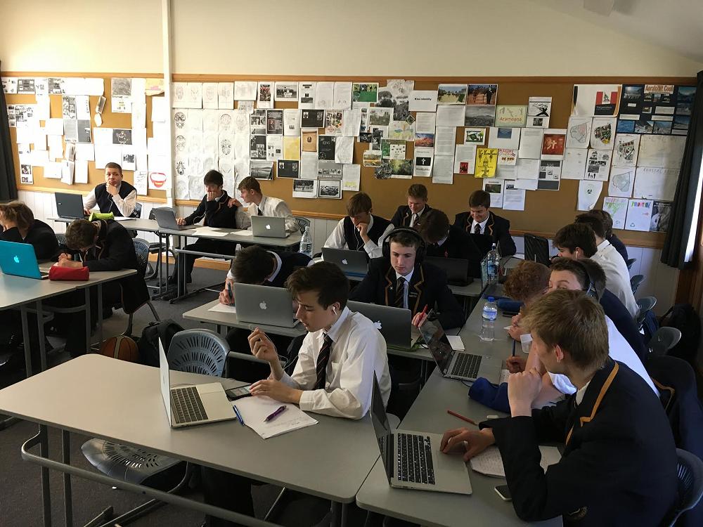 Year 11 geography completing their study of the Dunedin Flood June 2015.