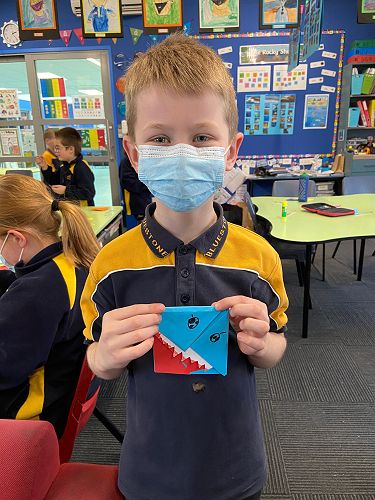 Jacoby made a shark bookmark