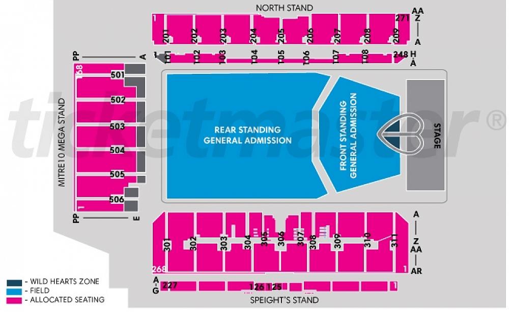 Seat Map P!NK at Forsyth Barr Stadium Forsyth Barr Stadium
