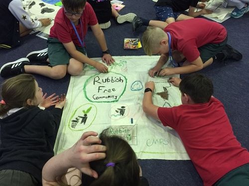 The flag making competition. Another test of team work!