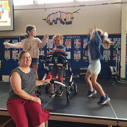 Benjiro one of our own famous Jammers on stage this morning, we are so proud of him.