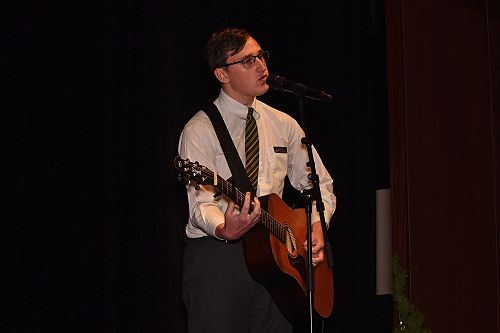 James Constable performing his original song ' Both Your Hands'
