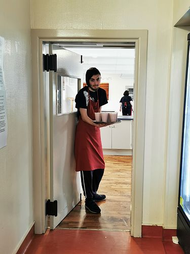 Jayden serving smoothies