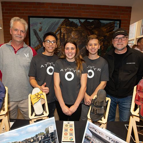 Mr Murray King, Renz Alvez, Liv Tregidga, Shaun Chalmers-Banks and ATTYR's business mentor Frank Witowski of Hybrid Bikes.