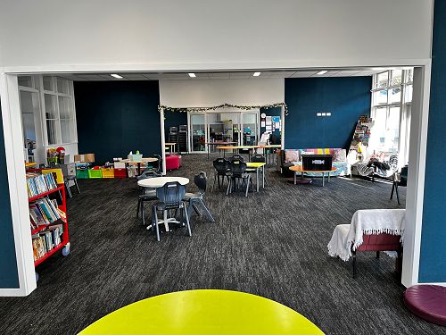 Looking down towards the maker space