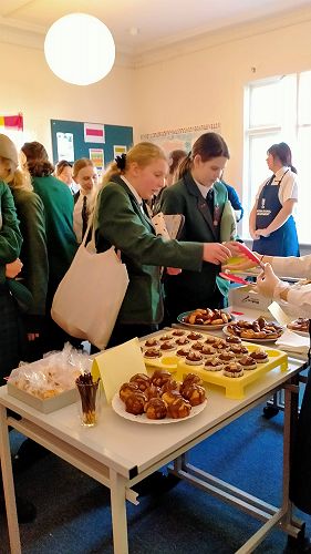 Students buying lovely treats at lunchtime