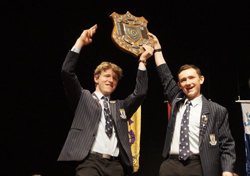 House Shield winners for 2020, Tudor. Sam Standring (left) and Ethan James 