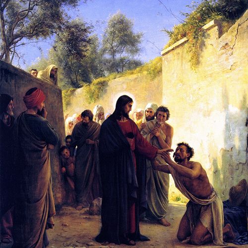 "Healing of the Blind Man" by Carl Heinrich Bloch