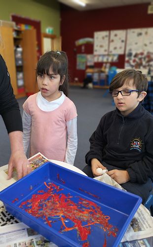 Angel and Jood create Art Work at Day School